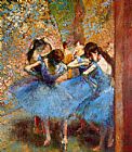 Edgar Degas Dancers in Blue painting